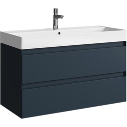 Тумба с раковиной Aqwella Geometria 100 серая 2 ящика