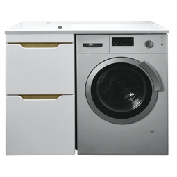Тумба с раковиной Azario Magenta 120 L/R белая под стиральную машину