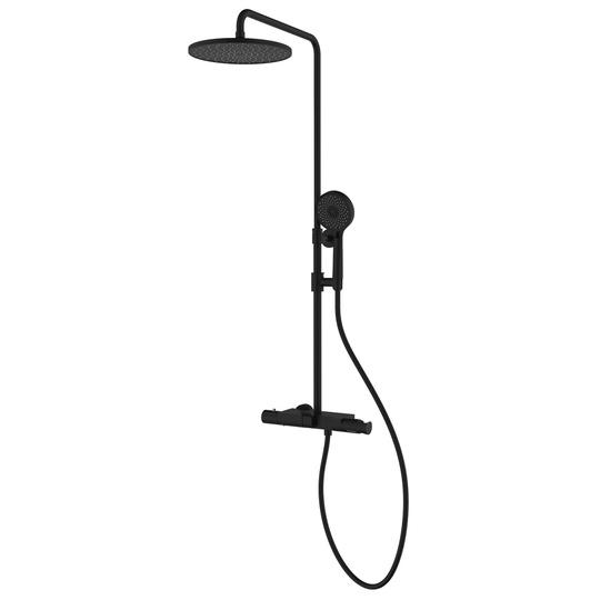 Душевая система Azario Piano с термостатом черная матовая