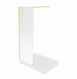 Душевая перегородка Bas Walk in SP-80-W-BG 80x190 матовое золото стекло волна