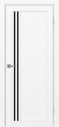 Межкомнатная дверь OPorte Турин 555 Белый снежный стекло лакобель черное