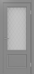 Межкомнатная дверь OPorte Тоскана 640.21 багет Стекло кристалл Серый