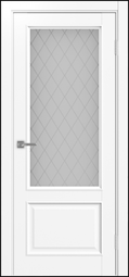 Межкомнатная дверь OPorte Тоскана 640.21 багет Стекло кристалл Белый снежный