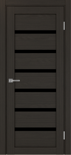 Межкомнатная дверь OPorte Турин 507 Венге стекло лакобель черное