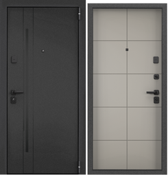 Дверь входная стальная Торэкс Tau LT MP Темно-серый букле графит SP-93B/ПВХ Крема T-35