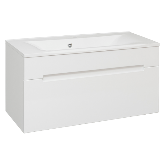 Тумба с раковиной Aqua de Marco Olivia 100 белая подвесная 1 ящик