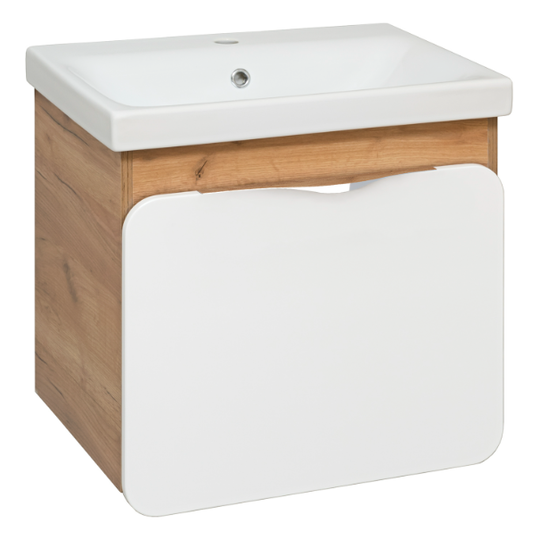 Тумба с раковиной Aqua de Marco Skandi 60 дуб крафт золотой