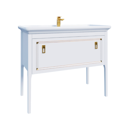 Тумба с раковиной Azario Rio 105/1Н белый/золото