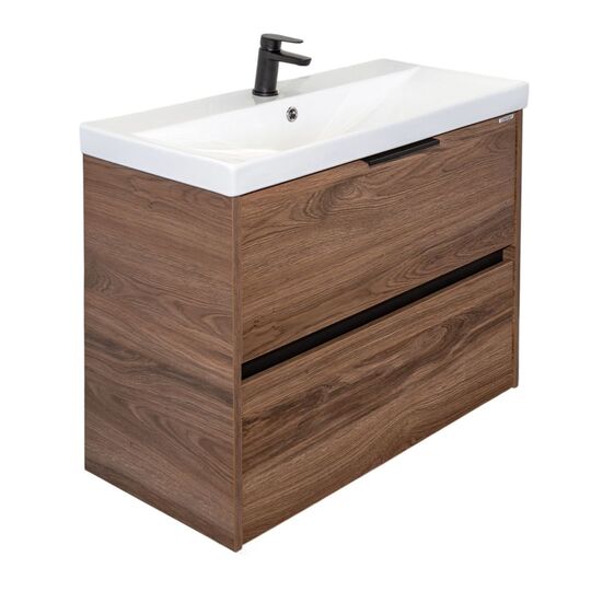 Тумба с раковиной Comforty Селенга 80 дуб темно-коричневый