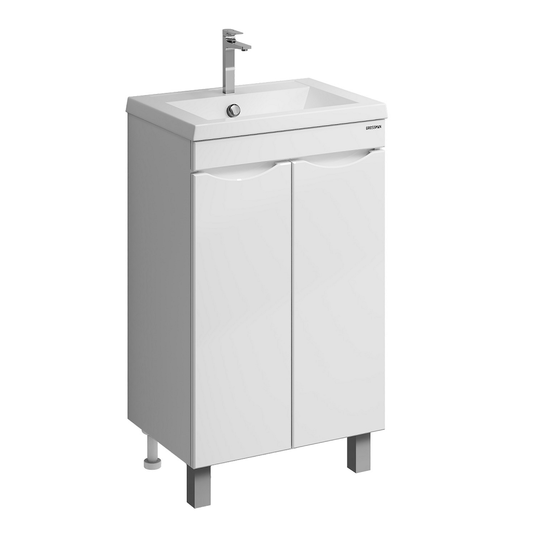 Тумба с раковиной Grossman Виста 50 белый глянец напольная