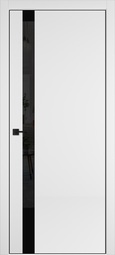 Межкомнатная дверь VFD Urban 1SV Emalex Ice стекло лакобель черное black gloss черная кромка black edge 4 стороны