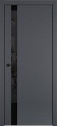Межкомнатная дверь VFD Urban 1SV Emalex Onyx стекло лакобель черное black gloss черная кромка black edge 4 стороны