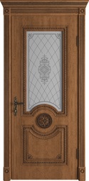 Межкомнатная дверь VFD Classic Art Greta Honey Classic PB стекло сатин с рисунком art cloud