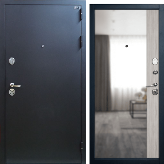 Входная дверь VFD Expert Pro 3K Букле черный/Maxi Mirror Stone Oak зеркало