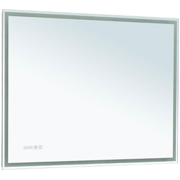 Зеркало Aquanet Оптима 100 белый матовый с часами и подсветкой