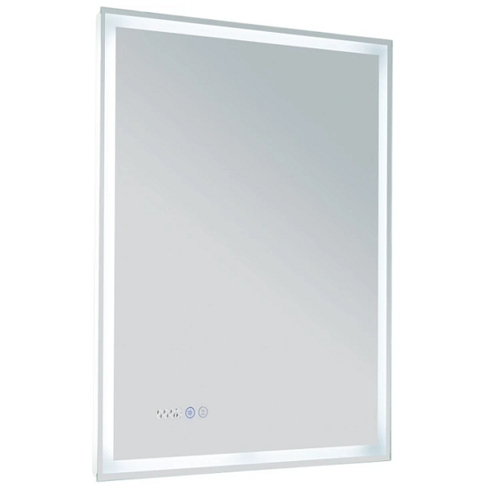 Зеркало Aquanet Оптима 60 белый матовый с часами и подсветкой