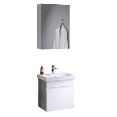 Комплект мебели для ванной Aqwella Smart 50 бетон светлый